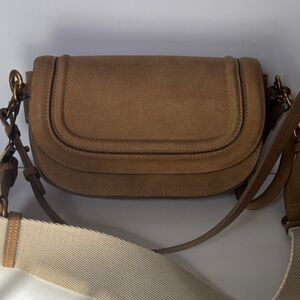 Zara  Leather Tan Crossbody Bag